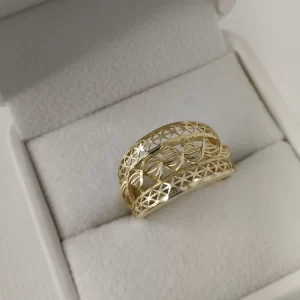 Anel Trabalhado vazado Ouro 18K