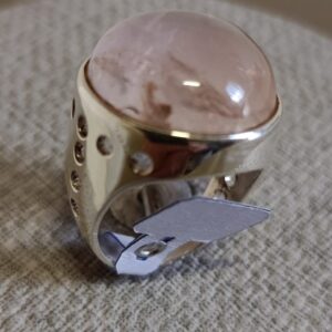 Anel Quartzo rosa em prata 925