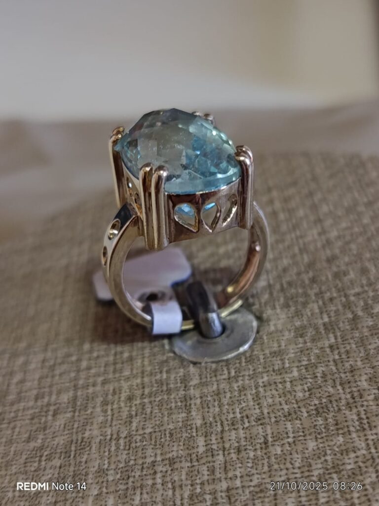 Anel topázio azul em prata 925